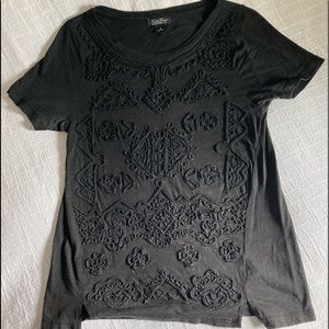Black Lucky Brand embroidered t-shirt